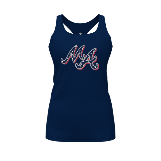 [CUS-DFW-RCBK-PER-NVY-FYS-LOGO2] Racerback Tank Top (Female Youth S, Navy, Logo 2)