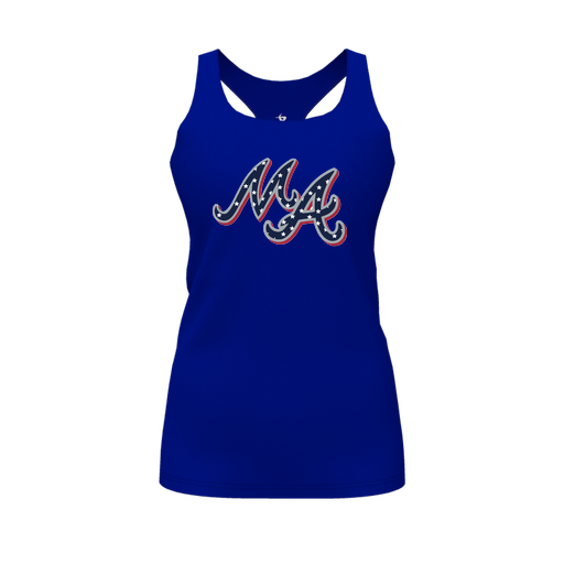 [CUS-DFW-RCBK-PER-RYL-FYS-LOGO2] Racerback Tank Top (Female Youth S, Royal, Logo 2)