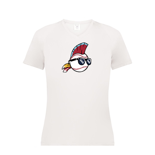 [2792.005.XS-LOGO1] Ladies Smooth Sport V-Neck T-Shirt (Female Adult XS, White, Logo 1)