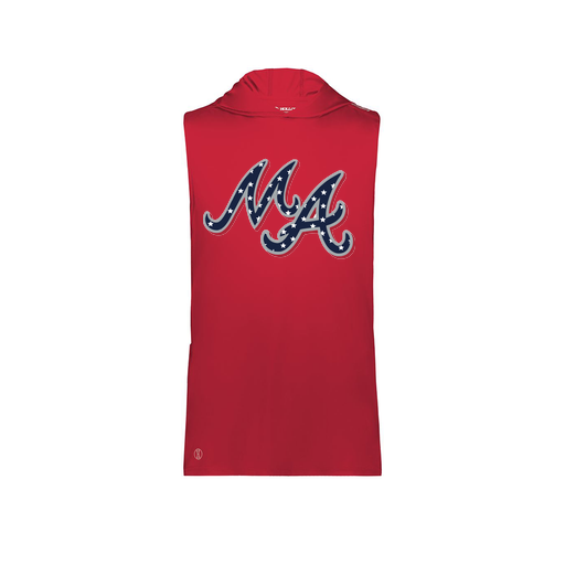 [222590.083.XS-LOGO2] Men's CoolDry Sleeveless Hoodie (Adult XS, Red, Logo 2)