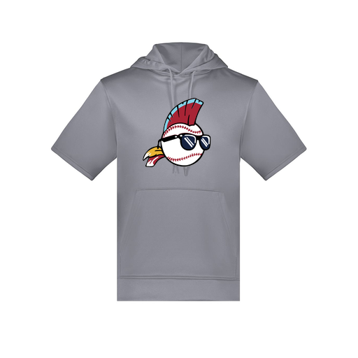 [6871.059.S-LOGO1] Men's Dri Fit Short Sleeve Hoodie (Adult S, Gray, Logo 1)