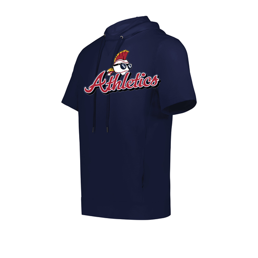 [222505.065.S-LOGO3] Men's Venturs Soft Knit Short Sleeve Hoodie (Adult S, Navy, Logo 3)
