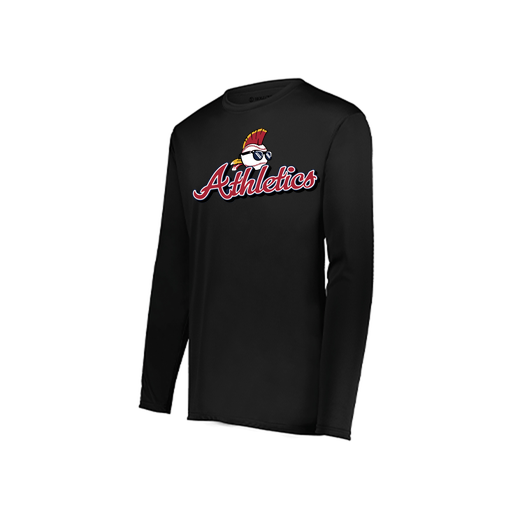 [222823.080.S-LOGO3] Youth LS Smooth Sport Shirt (Youth S, Black, Logo 3)