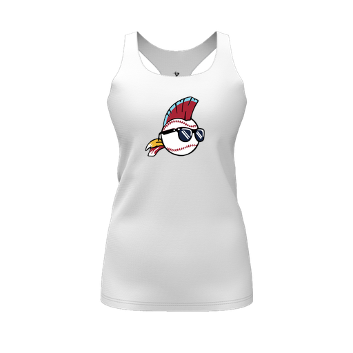 [CUS-DFW-RCBK-PER-WHT-FYS-LOGO1] Racerback Tank Top (Female Youth S, White, Logo 1)
