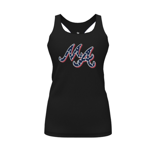 [FT0TRBBK-FYS-LOGO2] Decker Racerback Tank Top (Female Youth S, Black, Logo 2)