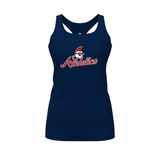 [CUS-DFW-RCBK-PER-NVY-FYS-LOGO3] Racerback Tank Top (Female Youth S, Navy, Logo 3)