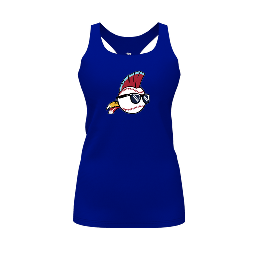 [CUS-DFW-RCBK-PER-RYL-FYS-LOGO1] Racerback Tank Top (Female Youth S, Royal, Logo 1)