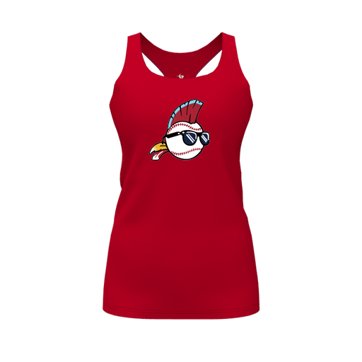 [CUS-DFW-RCBK-PER-RED-FYS-LOGO1] Racerback Tank Top (Female Youth S, Red, Logo 1)