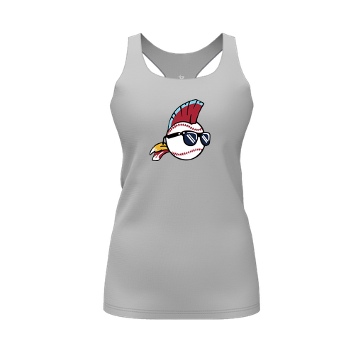 [FT0TRBGY-FYS-LOGO1] Decker Racerback Tank Top (Female Youth S, Gray, Logo 1)