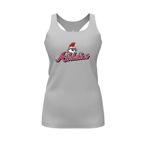 [CUS-DFW-RCBK-PER-GRY-FYS-LOGO3] Racerback Tank Top (Female Youth S, Gray, Logo 3)