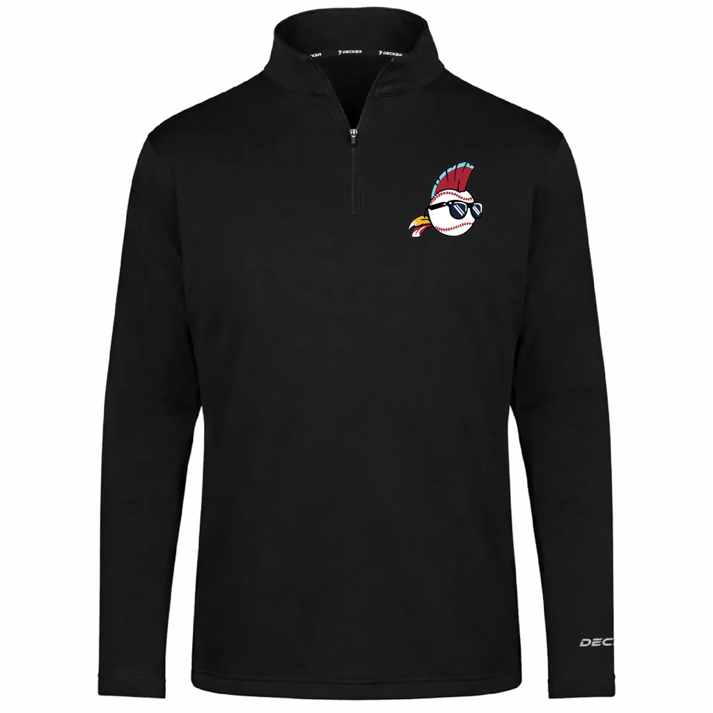 [FOLQFFBK-AS-LOGO1] Decker Men's FlexFleece 1/4 Zip (Black, Adult S, Logo 1)