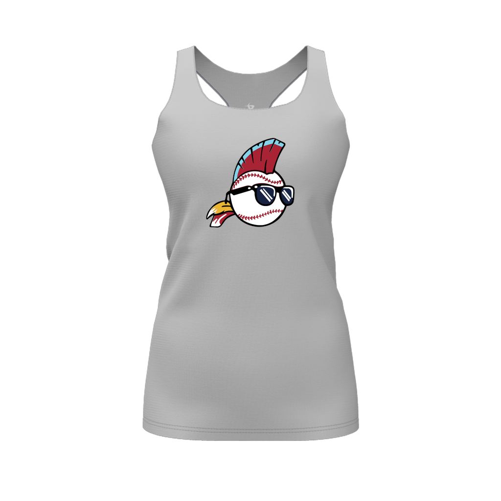 [FT0TRBGY-FYS-LOGO1] Decker Racerback Tank Top (Gray, Female Youth S, Logo 1)