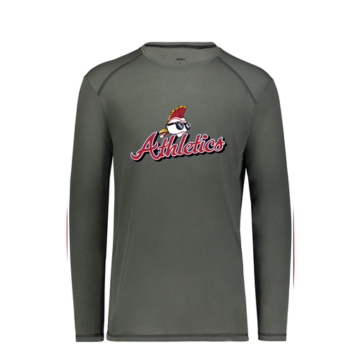 [6845.98D.S-LOGO3] Men's SoftTouch Long Sleeve (Adult S, Gray, Logo 3)