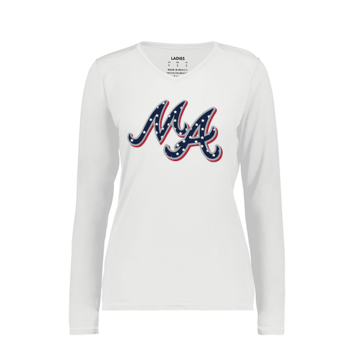 [6847.005.XS-LOGO2] Women's SoftTouch Long Sleeve (Female Adult XS, White, Logo 2)