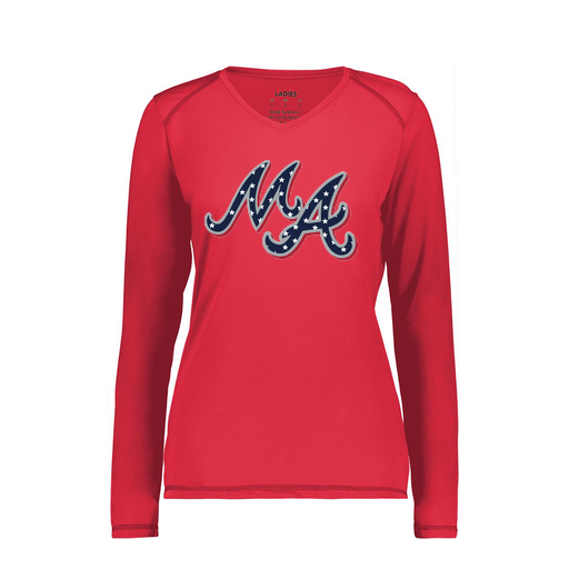 [6847.083.XS-LOGO2] Women's SoftTouch Long Sleeve (Female Adult XS, Red, Logo 2)