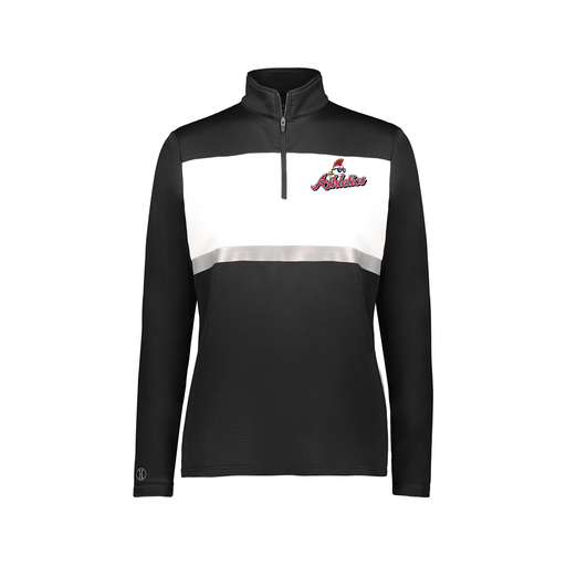 [222791.420.XS-LOGO3] Ladies Bold 1/4 Zip Pullover (Female Adult XS, Black, Logo 3)