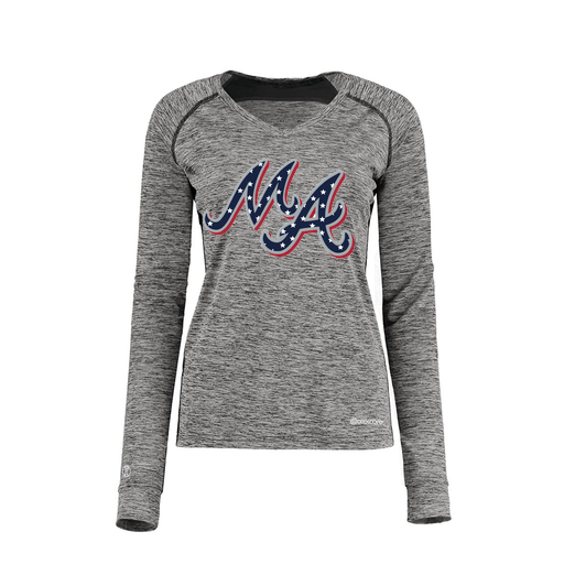 [222770.K94.XS-LOGO2] Ladies Electric Long Sleeve Shirt (Female Adult XS, Black, Logo 2)