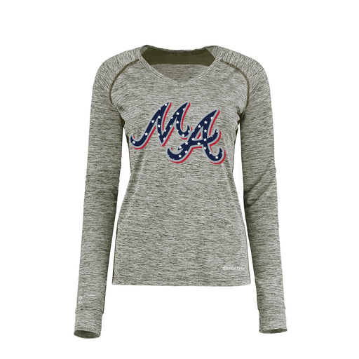 [222770.K94.XS-LOGO2] Ladies Electric Long Sleeve Shirt (Female Adult XS, Gray, Logo 2)