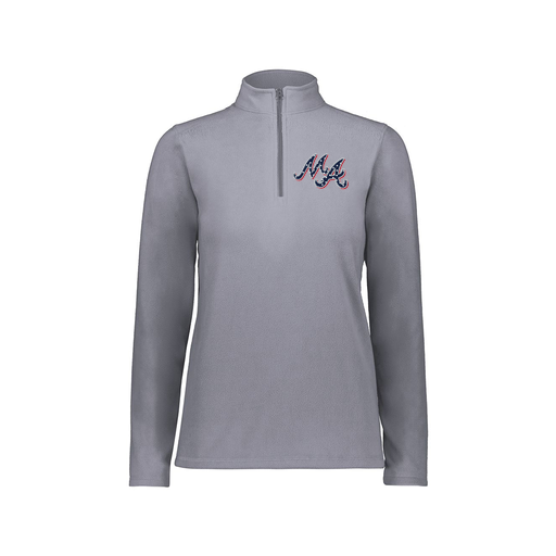 [6864.059.XS-LOGO2] Ladies MicroFleece 1/4 Zip Pullover (Female Adult XS, Gray, Logo 2)