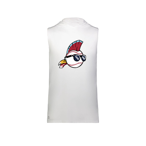 [222590.005.XS-LOGO1] Men's CoolDry Sleeveless Hoodie (Adult XS, White, Logo 1)