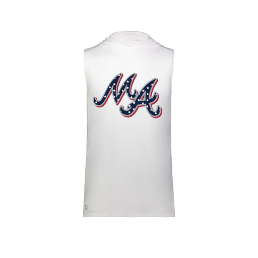 [222590.005.XS-LOGO2] Men's CoolDry Sleeveless Hoodie (Adult XS, White, Logo 2)