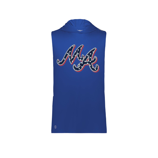 [222590.060.XS-LOGO2] Men's CoolDry Sleeveless Hoodie (Adult XS, Royal, Logo 2)