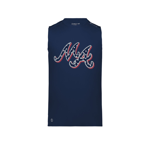 [222593.065.S-LOGO2] Men's CoolDry TankTop (Adult S, Navy, Logo 2)