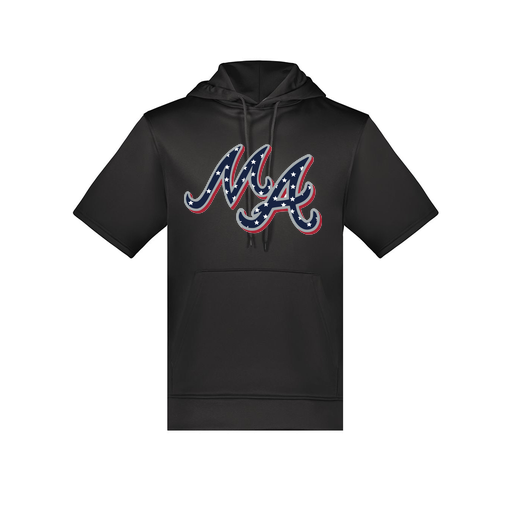 [6871.080.S-LOGO2] Men's Dri Fit Short Sleeve Hoodie (Adult S, Black, Logo 2)