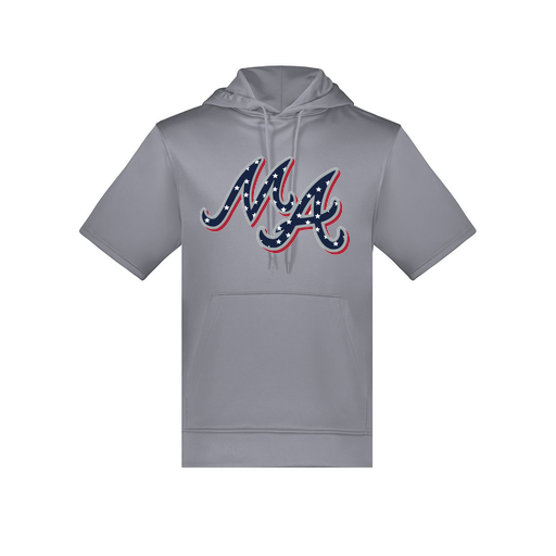 [6871.059.S-LOGO2] Men's Dri Fit Short Sleeve Hoodie (Adult S, Gray, Logo 2)