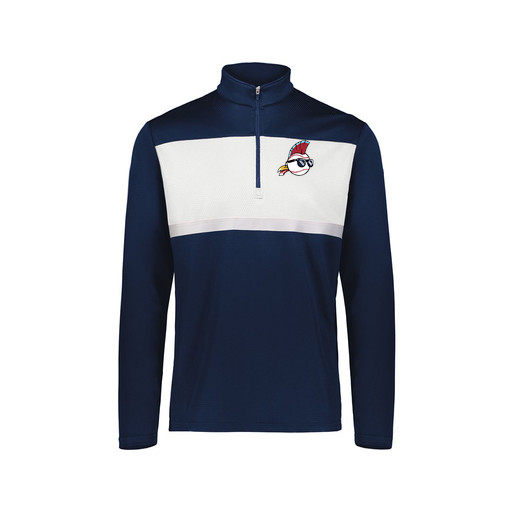 [222691.301.S-LOGO1] Youth Bold 1/4 Zip Pullover (Youth S, Navy, Logo 1)