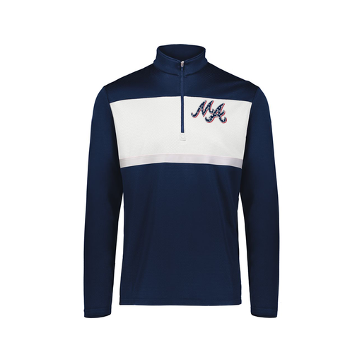 [222691.301.S-LOGO2] Youth Bold 1/4 Zip Pullover (Youth S, Navy, Logo 2)