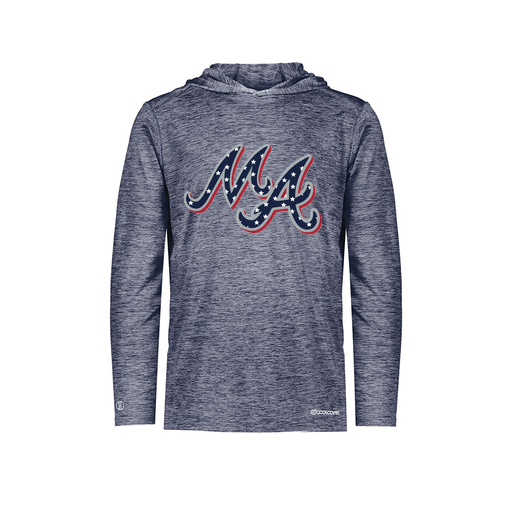 [FOLHCGNV-YS-LOGO2] Decker Youth Charge Hoodie (Youth S, Navy, Logo 2)