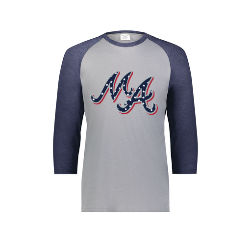 [6880.29V.S-LOGO2] Youth Vintage 3/4 T-Shirt (Youth S, Navy, Logo 2)