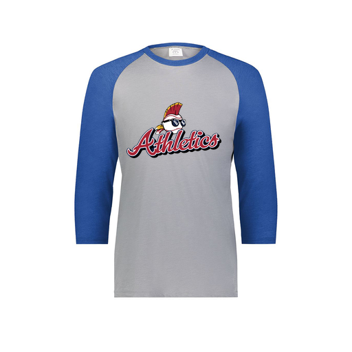 [6880.28V.S-LOGO3] Youth Vintage 3/4 T-Shirt (Youth S, Royal, Logo 3)