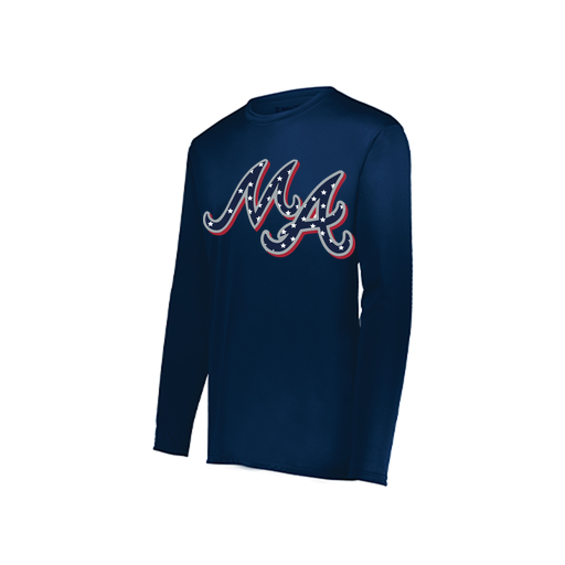 [222822.065.XS-LOGO2] Men's LS Smooth Sport Shirt (Adult XS, Navy, Logo 2)