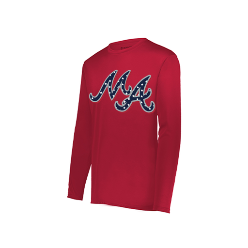 [222822.083.XS-LOGO2] Men's LS Smooth Sport Shirt (Adult XS, Red, Logo 2)
