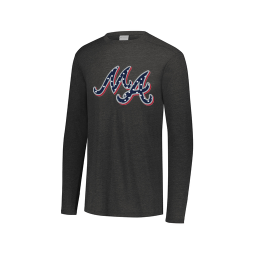 [FTLCUBBK-AXS-LOGO2] Decker Men's Tri-Blend T-Shirt - Long Sleeve (Adult XS, Black, Logo 2)
