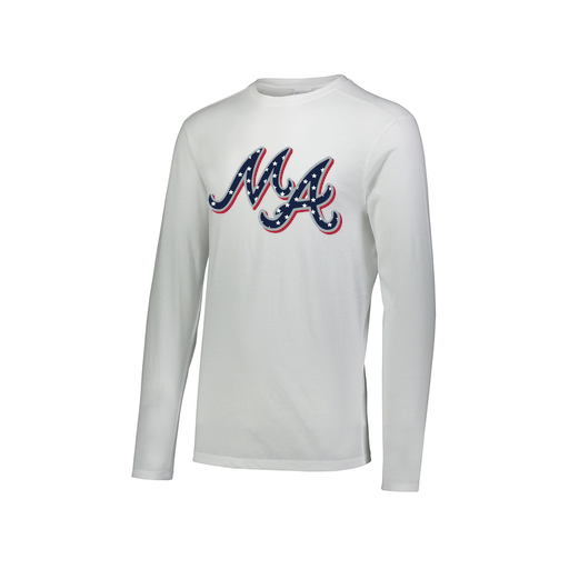 [FTLCUBWH-AXS-LOGO2] Decker Men's Tri-Blend T-Shirt - Long Sleeve (Adult XS, White, Logo 2)