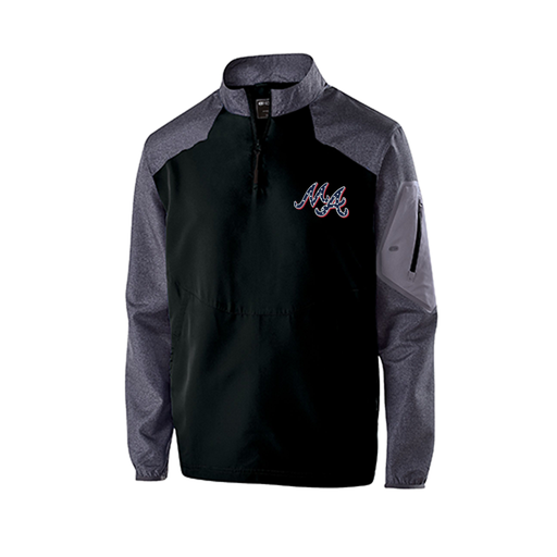 [229155.H05.XS-LOGO2] Men's Raider LS Pullover (Adult XS, Black, Logo 2)