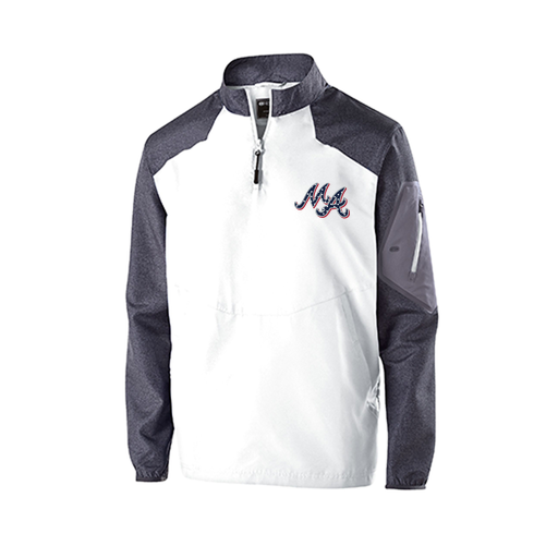 [229155.H04.XS-LOGO2] Men's Raider LS Pullover (Adult XS, White, Logo 2)