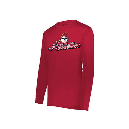 [222823.083.S-LOGO3] Youth LS Smooth Sport Shirt (Youth S, Red, Logo 3)