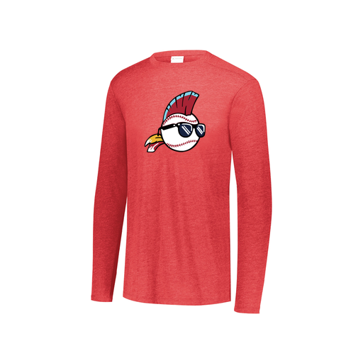 [FTLCUBRD-YS-LOGO1] Decker Youth Tri-Blend T-Shirt - Long Sleeve (Youth S, Red, Logo 1)