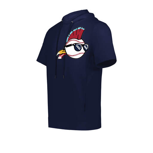 [222605.065.S-LOGO1] YOUTH VENTURA SOFT KNIT SHORT SLEEVE HOODIE (Youth S, Navy, Logo 1)