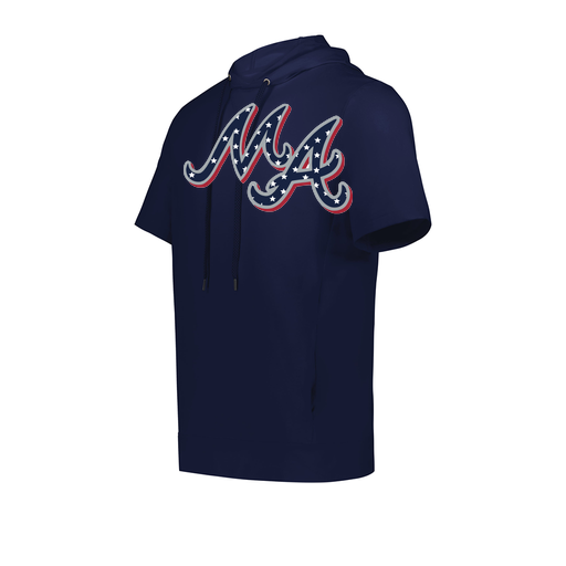 [222605.065.S-LOGO2] YOUTH VENTURA SOFT KNIT SHORT SLEEVE HOODIE (Youth S, Navy, Logo 2)