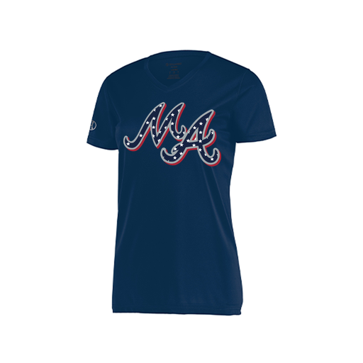 [222820.065.S-LOGO2] Ladies Movement Dri Fit Shirt (Female Adult S, Navy, Logo 2)