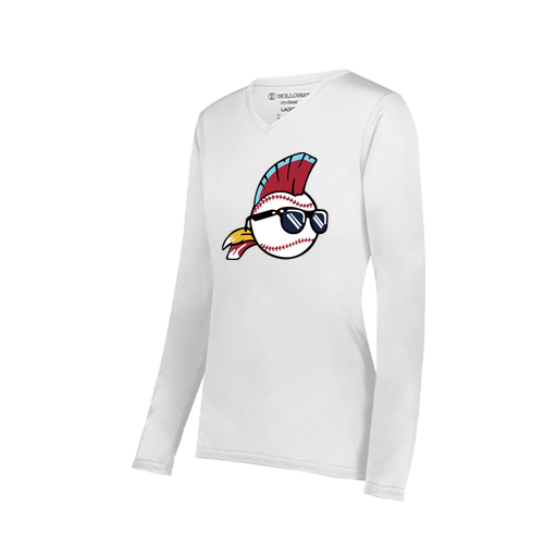 [222824.005.S-LOGO1] Ladies LS Smooth Sport Shirt (Female Adult S, White, Logo 1)