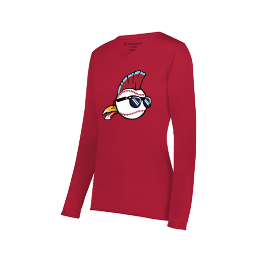 [222824.083.S-LOGO1] Ladies LS Smooth Sport Shirt (Female Adult S, Red, Logo 1)