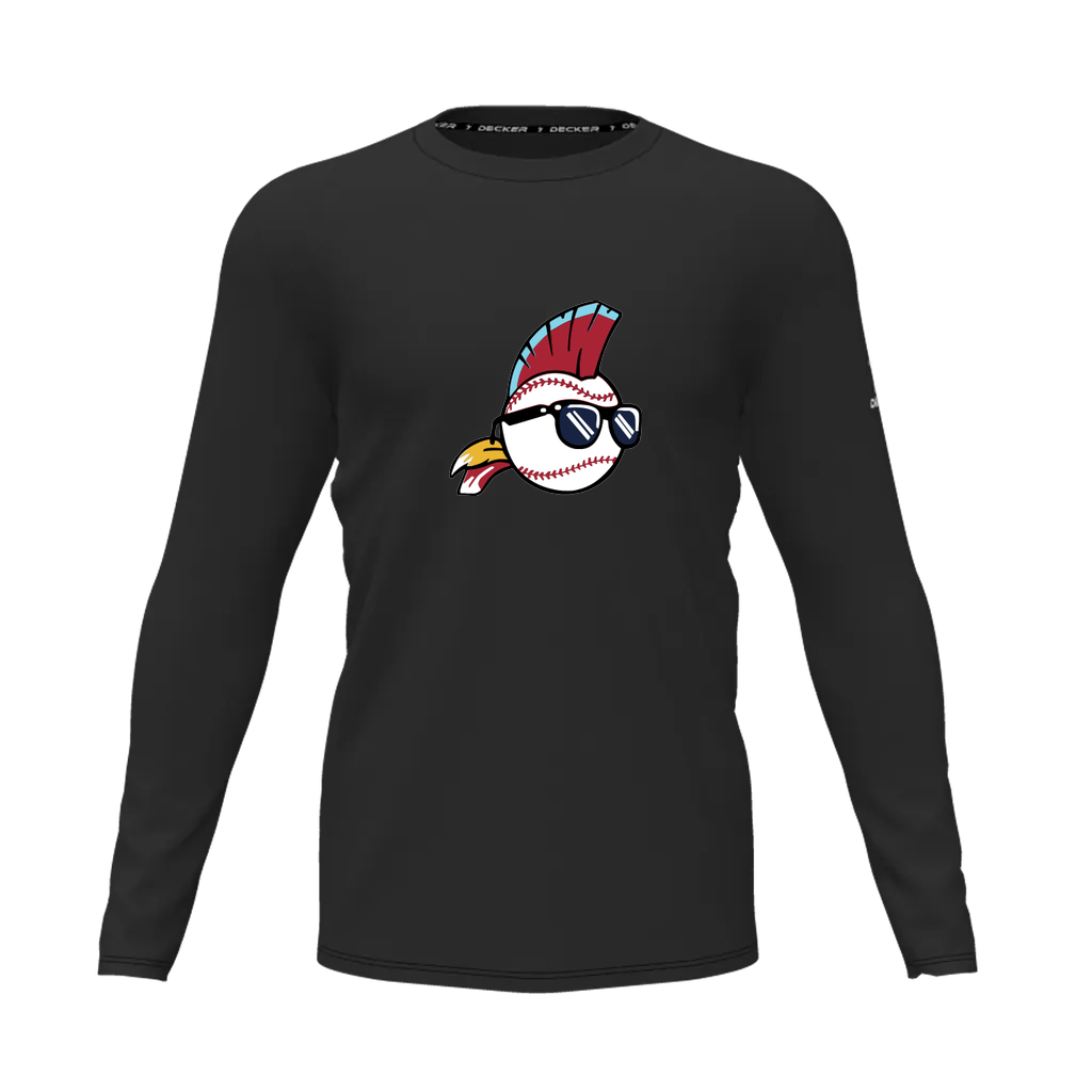 [CUS-DFW-TEES-PER-CNK-LSL-BLK-YXS-LOGO1] Decker Youth Performance T-Shirt - Long Sleeve (Black, Youth XS, Logo 1)
