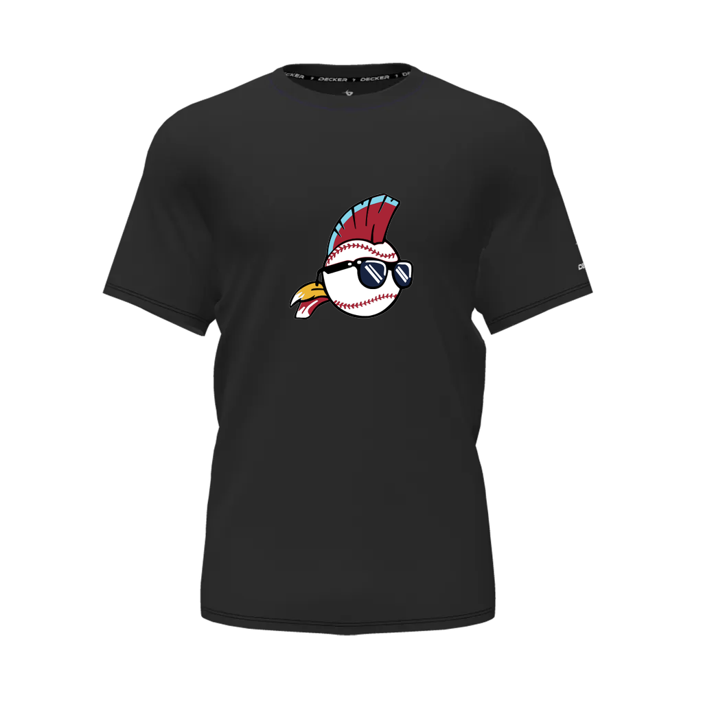 [CUS-DFW-TEES-PER-CNK-SSL-BLK-YXS-LOGO1] Decker Youth Performance T-Shirt - Short Sleeve (Black, Youth XS, Logo 1)
